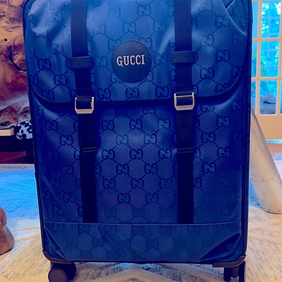NWT Authenticity Guarantee Blue GG Gucci Off The Grid Trolley 24” Large Luggage - Picture 9 of 9